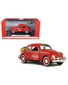 1966 Volkswagen Beetle Red Diecast Model Car 1/24 Motorcity Classics Coca-Cola