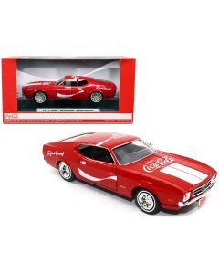 1971 Ford Mustang Sportsroof Red White Stripes Coca-Cola 1/24 Diecast Model Car