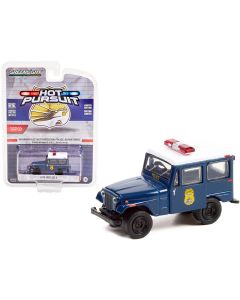 1974 Jeep DJ-5 Dark Blue White Top Police 1/64 Diecast Model Car Greenlight