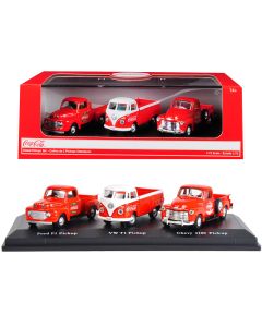 1/72 Diecast Model Cars Classic Pickups Gift Set Coca Cola Motorcity Classics