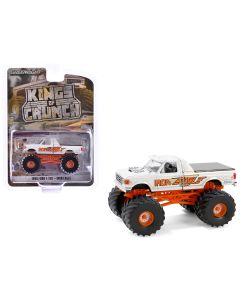 1990 Ford F-350 Monster Truck Diecast Model - White Iron Eagle Kings of Crunch 1/64 Greenlight