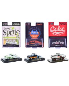 2023 M2 Machines 1/64 Diecast Model Cars Set of 3 Limited Edition Sodas 10,000 Worldwide