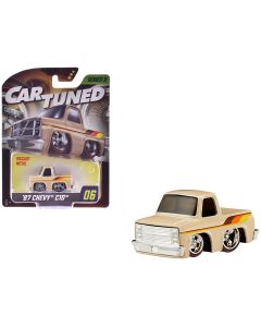1987 Chevrolet C10 Pickup Truck Diecast Model Car Beige Stripes by CarTuned