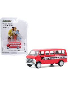 1968 Ford Club Wagon Bus Diecast 1/64 Red White Stripe Greenlight Norman Rockwell
