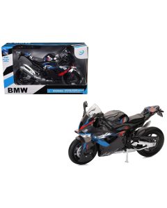 2023 BMW M 1000 RR 1/12 Diecast Motorcycle Model Black Red Blue Stripes New Ray