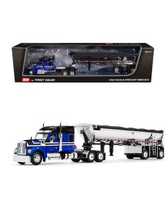 2023 Kenworth W990 76 Mid-Roof Sleeper & MAC Half Round Dump Trailer 1/64 Diecast Model