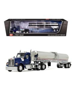 2023 Kenworth W990 Day Cab & Walker Food Grade Tank Trailer 1/64 Diecast Model Viper Blue