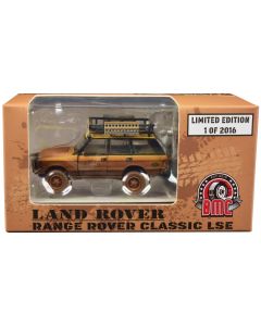 2016 Land Rover Range Rover Classic LSE RHD Camel Trophy Yellow Diecast Model 1/64 with Roof Rack & Accessories Limited Edition
