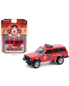 1990 Jeep Cherokee Red Fire Department 1/64 Diecast Model Car Greenlight