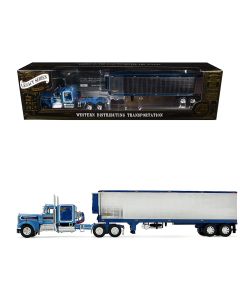 2023 Kenworth W900A 60 Flat Top Sleeper & 40' Vintage Refrigerated Trailer Diecast Model