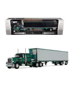 2023 Peterbilt 359 Diecast Model with 60 Vintage Sleeper & 53' Reefer Trailer - Hardwick Motor Freight Green Metallic, Big Rigs Series II #2 1/64
