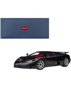 1/18 Model Car Bugatti EB110 SS Super Sport Black Red Interior Silver Wheels Autoart