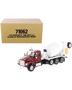 2023 Kenworth T880 SFFA McNeilus Bridgemaster Mixer Truck 1/50 Diecast Model Red/White