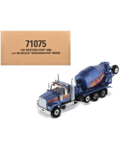 2023 Western Star 4900 Bridgemaster McNeilus Mixer Diecast Model 1/50 Blue Metallic