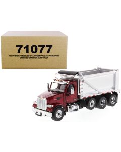 2023 Peterbilt 567 SFFA Tandem Axle Dump Truck Red & Chrome 1/50 Diecast Model