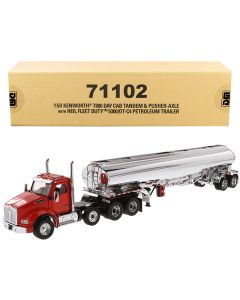 2023 Kenworth T880 Day Cab Truck w/ Pusher-Axle & Heil 9300 Tanker Trailer 1/50 Diecast Model