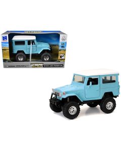 2023 Toyota Land Cruiser FJ40 Diecast Model 1/24 Light Blue White Top New Ray Xtreme Off-Road
