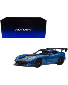 2017 Dodge Viper ACR 1/18 Model Car Competition Blue Black Stripes Autoart