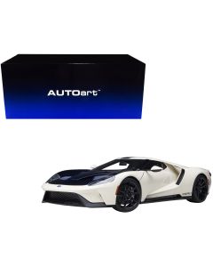 1/18 Ford GT Heritage Edition Prototype Model Car Autoart Wimbledon White Blue