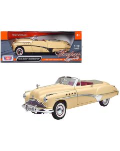 1949 Buick Roadmaster 1/18 Diecast Model Car Cream Red Interior by Motormax