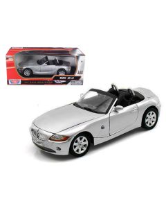 BMW Z4 Convertible 1/18 Diecast Model Car Silver by Motormax