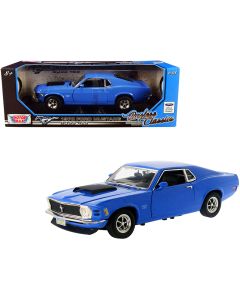 1970 Ford Mustang Boss 429 Diecast Model Car 1/18 Dark Blue Timeless Classics by Motormax