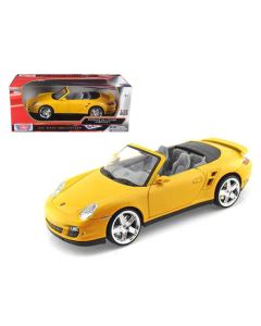 2007 Porsche 911 (997) Turbo Convertible Yellow 1/18 Diecast Model by Motormax
