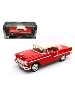 1955 Chevrolet Bel Air Convertible Diecast Model Red Soft Top 1/18 Motormax