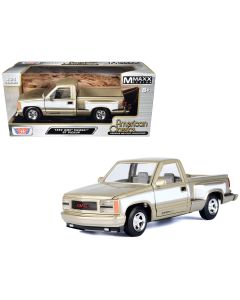 1992 GMC Sierra GT Pickup Truck Diecast Model Car Gold Metallic 1/24 Motormax