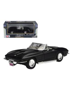 1967 Chevrolet Corvette Convertible Black 1/24 Diecast Model Car Motormax