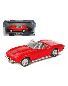1967 Chevrolet Corvette Convertible Red 1/24 Diecast Model Car Motormax