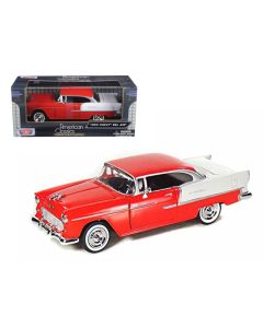 1955 Chevrolet Bel Air Red 1/24 Diecast Model Car Motormax