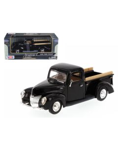 1940 Ford Pickup Truck Black Diecast Model Car 1/24 Scale by Motormax