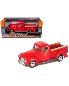 1940 Ford Pickup Truck Diecast Model Car Red 1/24 Scale by Motormax