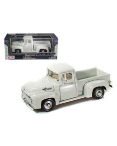 1956 Ford F-100 Pickup Truck Diecast Model Car White 1/24 Scale Motormax