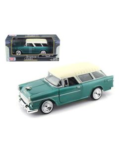 1955 Chevrolet Nomad Green 1/24 Diecast Model Car Motormax Collectible