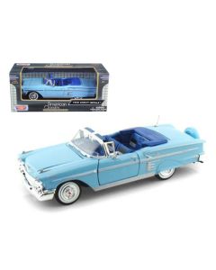 1958 Chevrolet Impala Convertible Blue 1/24 Diecast Model Car Motormax