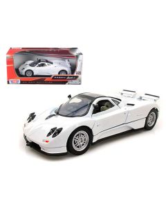 2002 Pagani Zonda C12 White 1/24 Diecast Model Car by Motormax