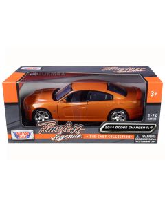 2011 Dodge Charger R/T Hemi 1/24 Diecast Model Car Metallic Orange Motormax