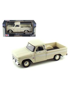 1966 Chevrolet C10 Fleetside Pickup Truck 1/24 Diecast Model Cream by Motormax
