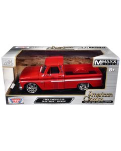 1966 Chevrolet C10 Fleetside Pickup Truck Diecast Model Car 1/24 Red by Motormax