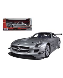 2012 Mercedes SLS AMG GT3 Silver 1/24 Diecast Model Car by Motormax