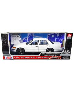 2001 Ford Crown Victoria Police Car Diecast Model 1/18 Unmarked White Custom Builder's Kit by Motormax