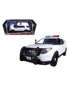 2015 Ford PI Utility Police Car Diecast Model 1/18 Light Bar White Motormax
