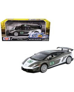 2023 Lamborghini Gallardo LP 560-4 Super Trofeo #63 Diecast Model Car 1/24 Gray White
