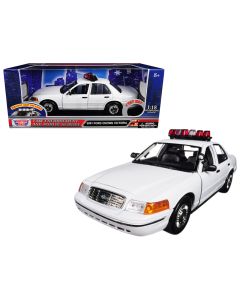 2001 Ford Crown Victoria Police Car 1/18 Diecast Model White Lights & Sounds Motormax