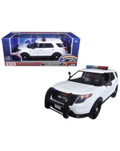 2015 Ford Police Interceptor Utility 1/18 Diecast Model Car, White, Flashing Lights