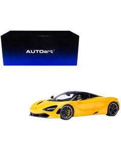 2019 McLaren 720S 1/18 Model Car - Volcano Yellow, Black Top, Carbon Accents by Autoart