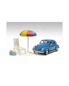 1/18 Scale Beach Chair & Umbrella Set Accessories by American Diorama