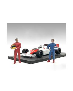 1980s Racing Legends Diecast Figures Set 1/43 Scale Models American Diorama